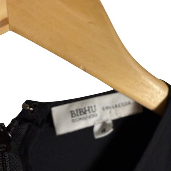 Bibhu Mohapatra Black Cutout Fringe Midi Cocktail Dress Sz 4 - Picture 8 of 16